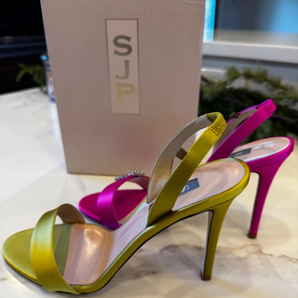 SJP by Sarah Jessica Parker Pink and Yellow Heels - Picture 6 of 7